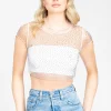 Hot u0026 Delicious Alexa Embellished Crop Top Fashion