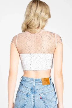 Hot u0026 Delicious Alexa Embellished Crop Top Fashion