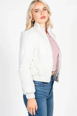 Balboa Alissa Glossy Puffer Jacket White Best