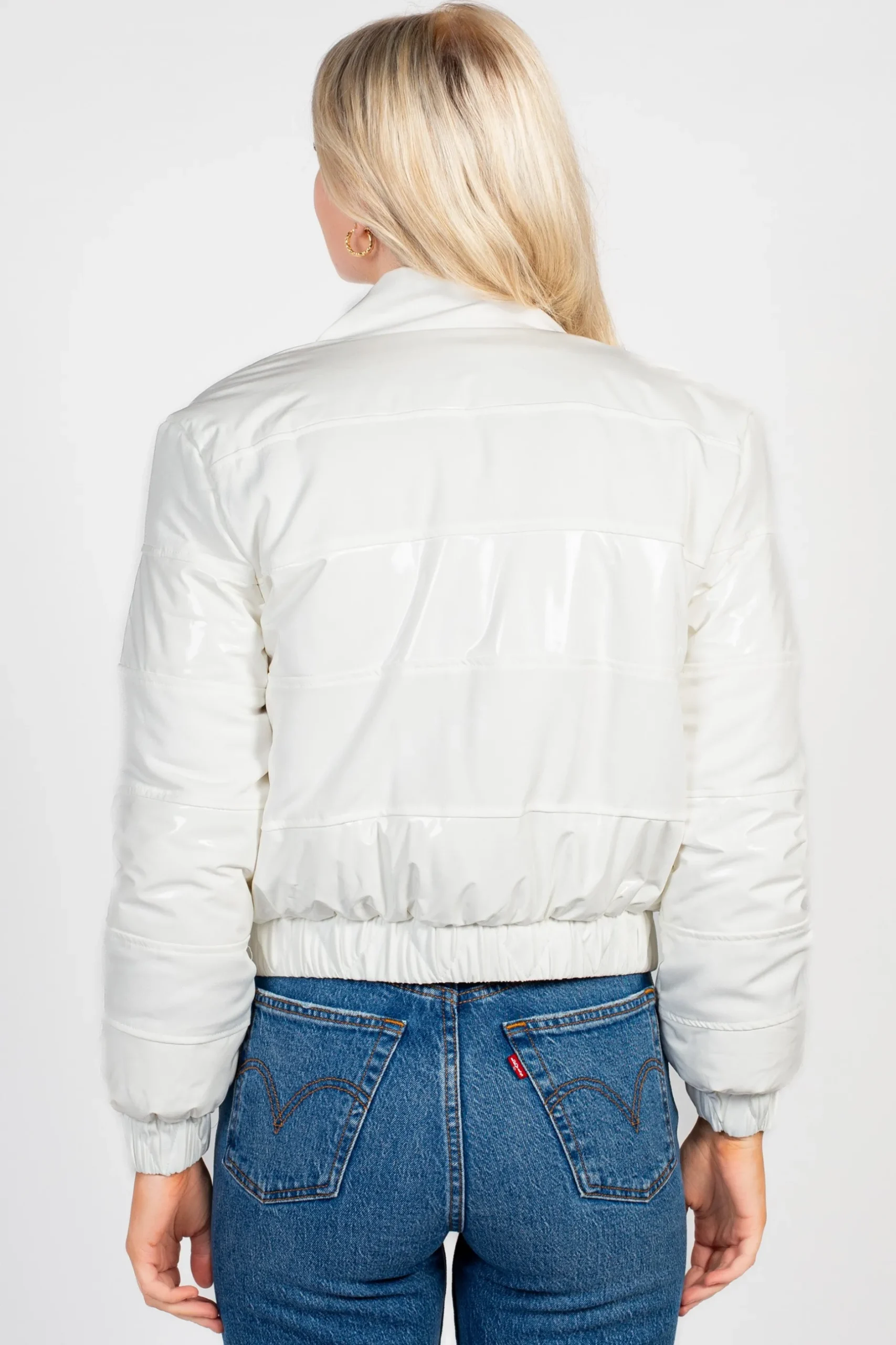 Balboa Alissa Glossy Puffer Jacket White Best