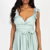 Cellecci Aliya Tie Front Chiffon Mini Dress Sale