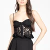 HERSu0026MINE Amelie Lace Ruffle Corset Black Sale