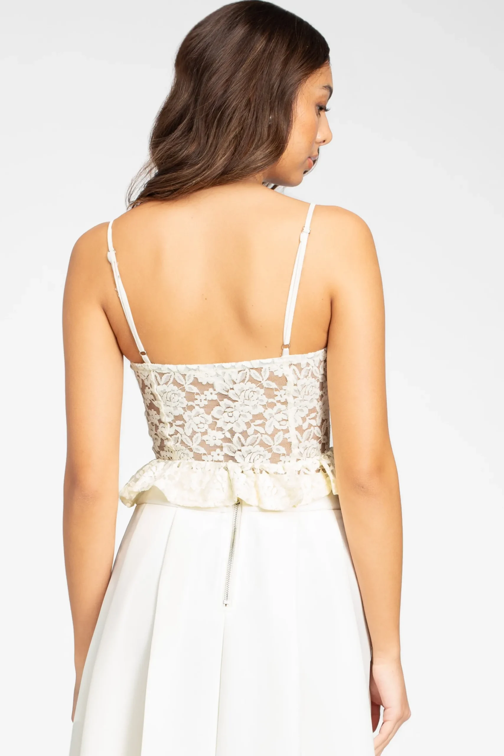 HERSu0026MINE Amelie Lace Ruffle Corset Black Sale