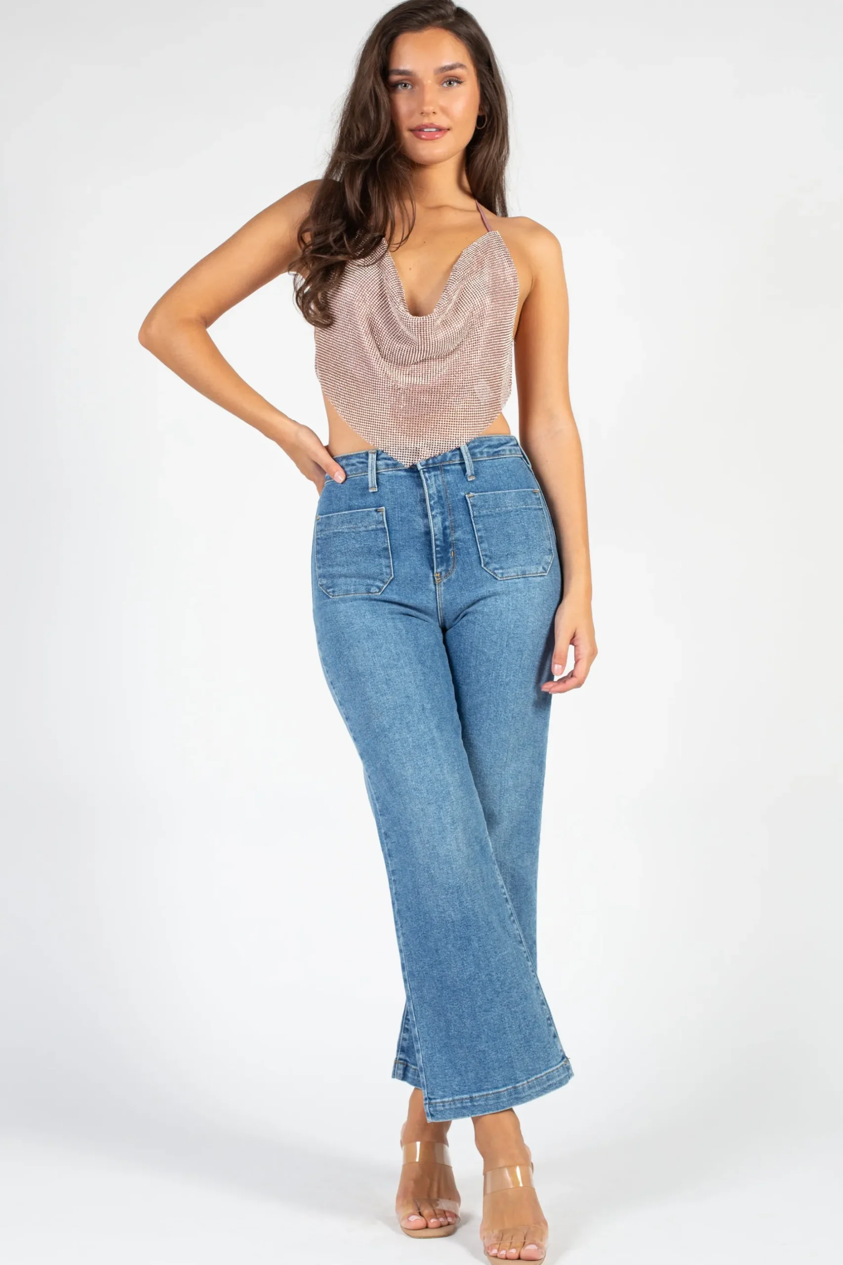 Better Be Arabella Rhinestone Crop Top Online