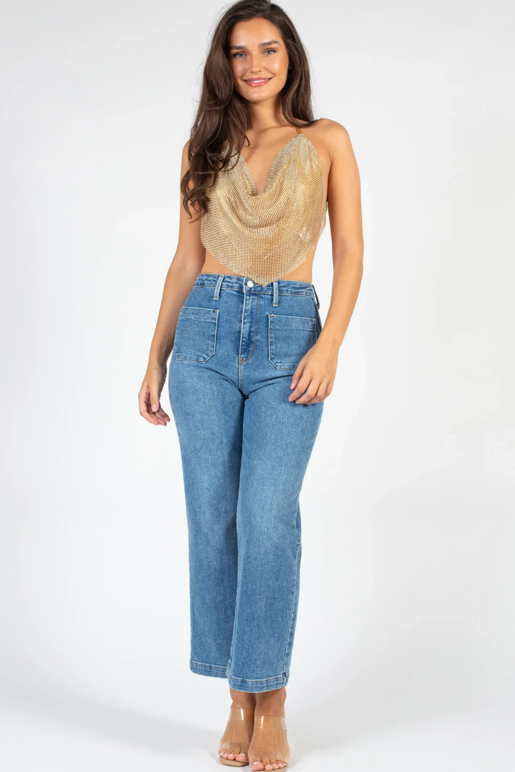 Better Be Arabella Rhinestone Crop Top Online