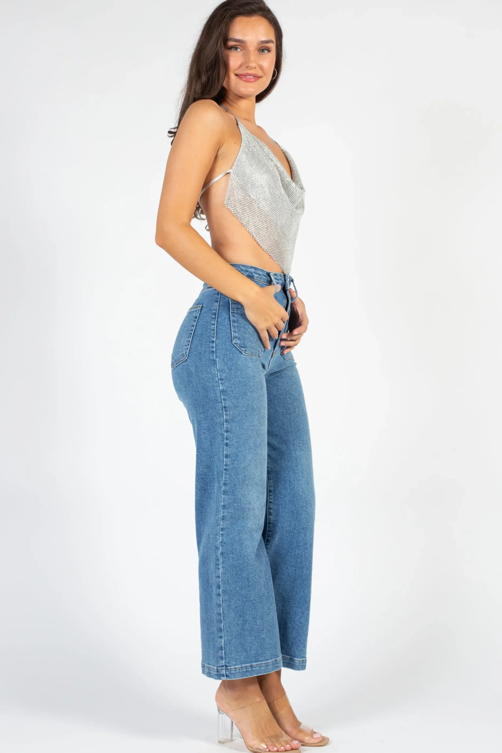 Better Be Arabella Rhinestone Crop Top Online