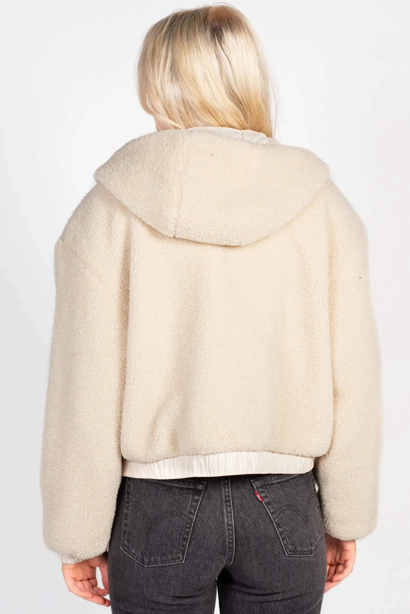 Iris Aspen Sherpa Crop Jacket Cream Discount