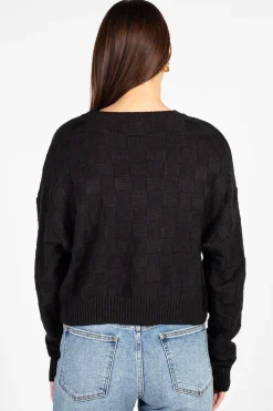 Double Zero Astrid Checkered Knit Sweater Discount
