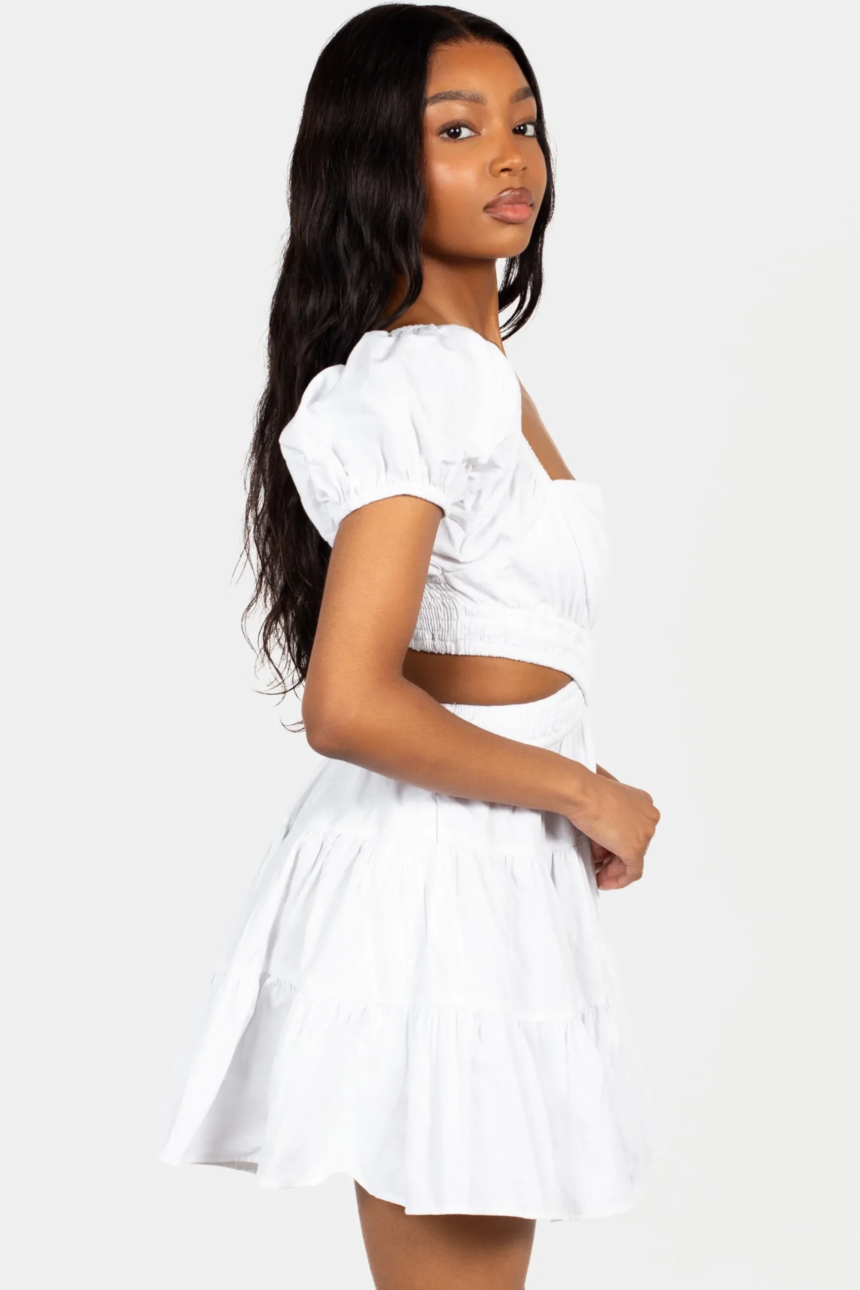 Chelsea Avelyn Cut Out Babydoll Mini Dress Outlet