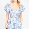 bigHit Bloom Mini Dress Blue Fashion