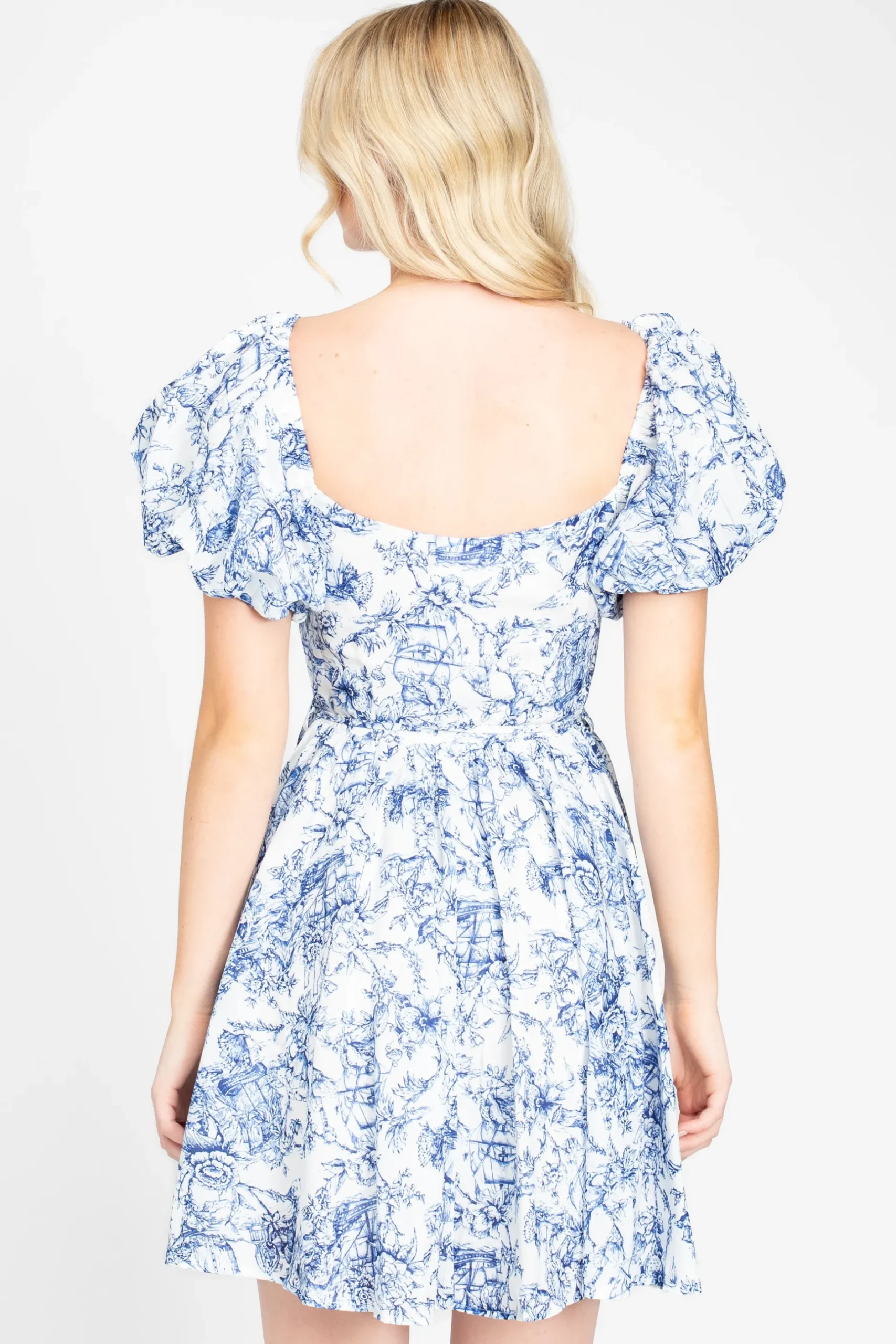 bigHit Bloom Mini Dress Blue Fashion