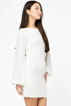 Chelsea Calista Open Back Sequin Mini Dress White Hot