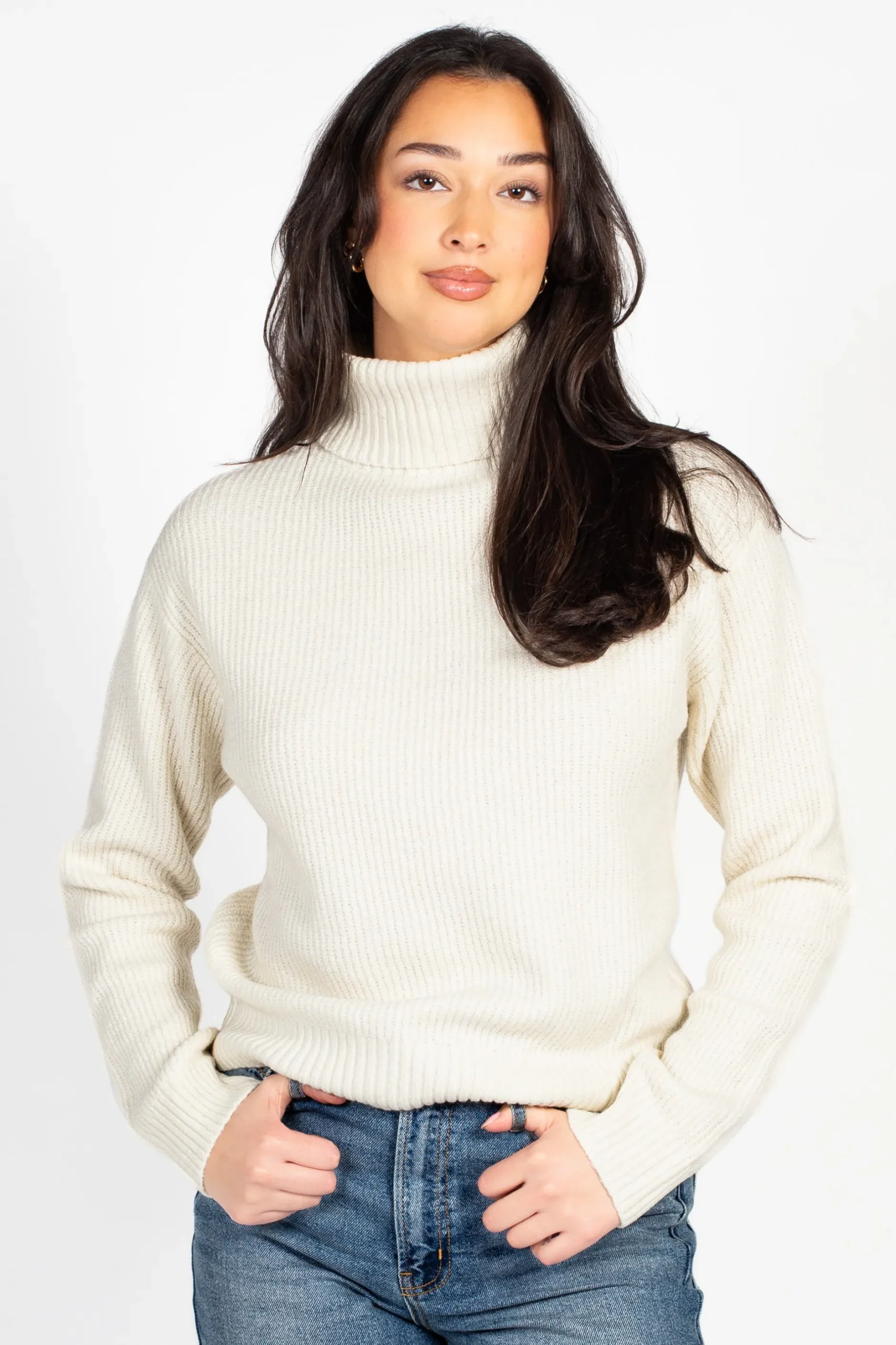 Double Zero Celina Ribbed Turtleneck Sweater Online