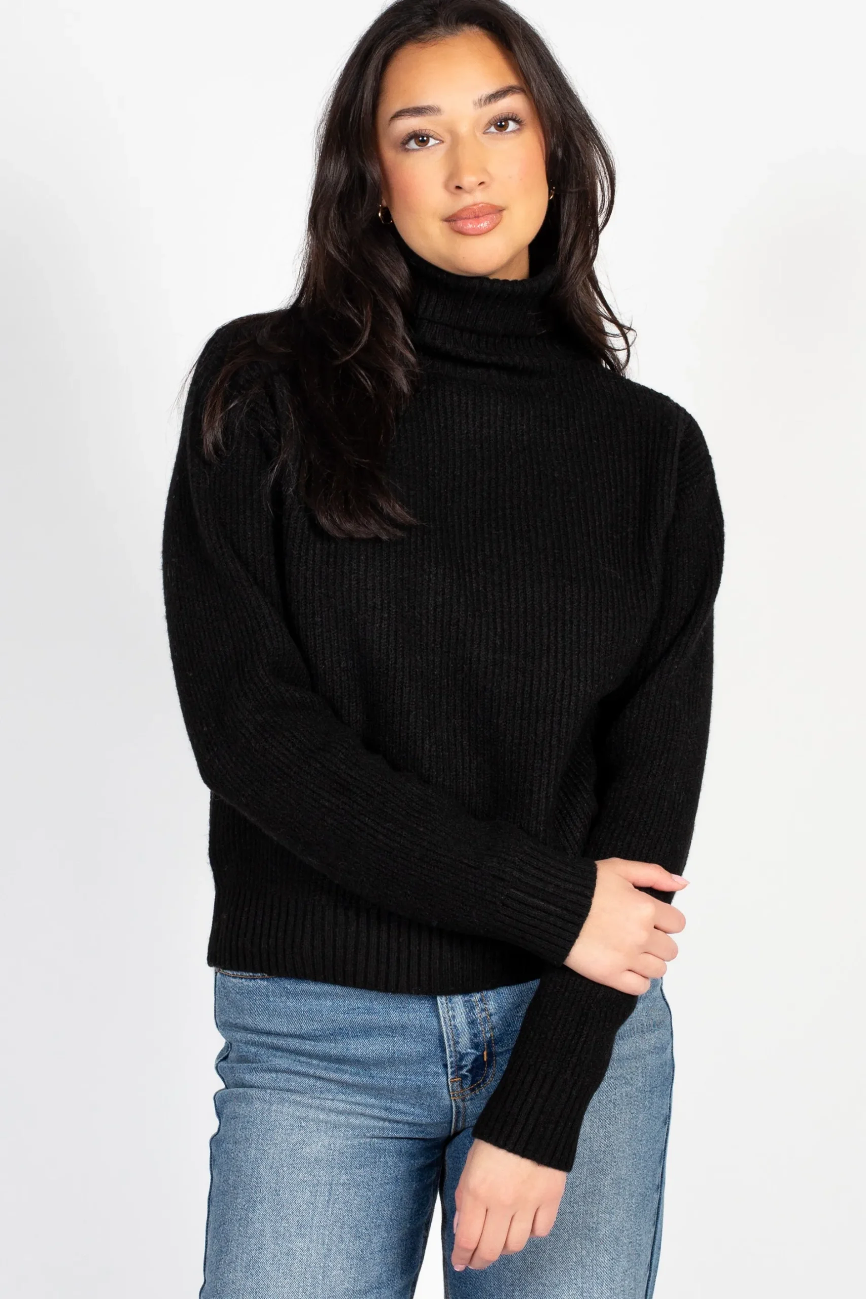Double Zero Celina Ribbed Turtleneck Sweater Online