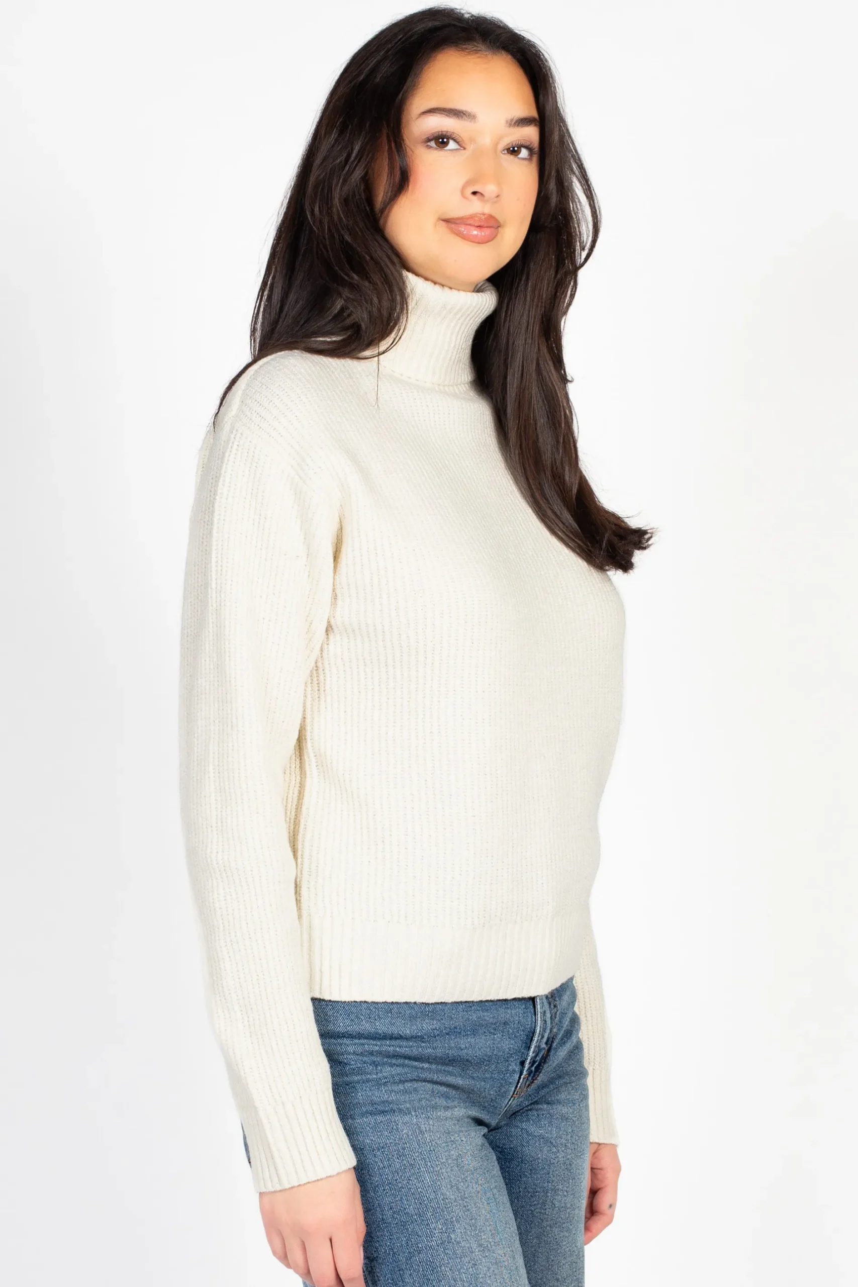 Double Zero Celina Ribbed Turtleneck Sweater Online