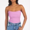 C'est Moi Ribbed Tube Top Hot