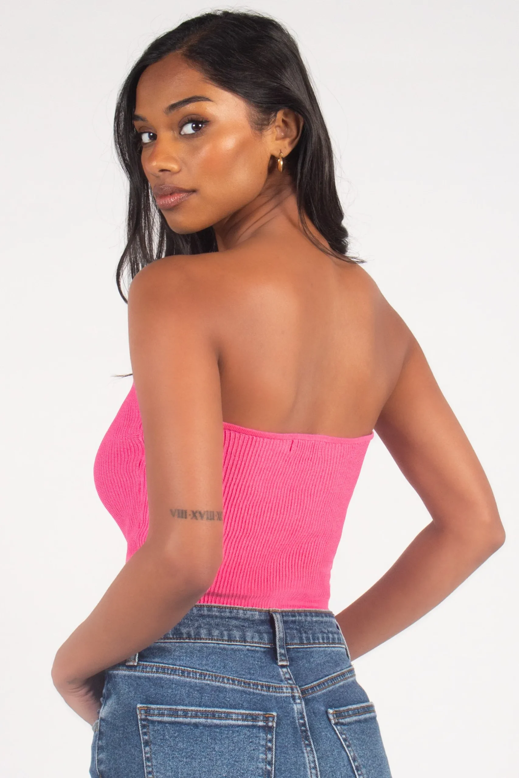 C'est Moi Ribbed Tube Top Hot