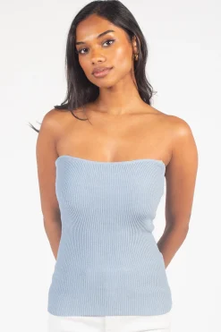 C'est Moi Ribbed Tube Top Hot
