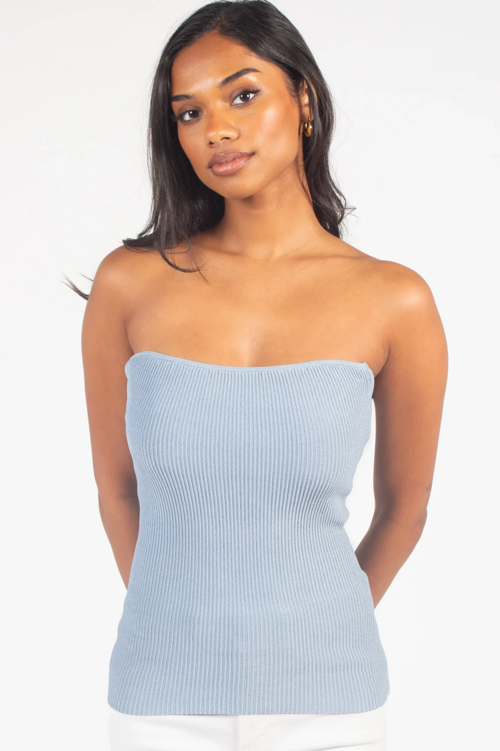C'est Moi Ribbed Tube Top Hot