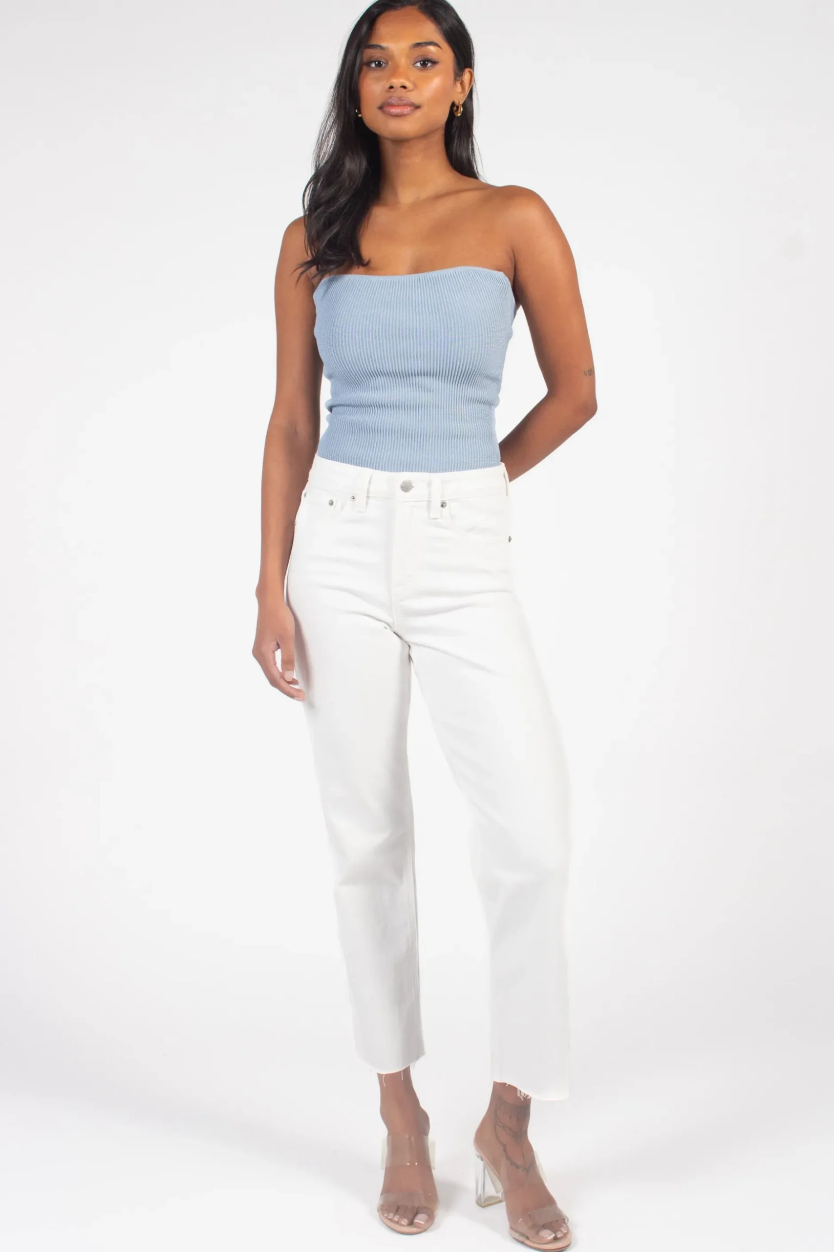 C'est Moi Ribbed Tube Top Hot