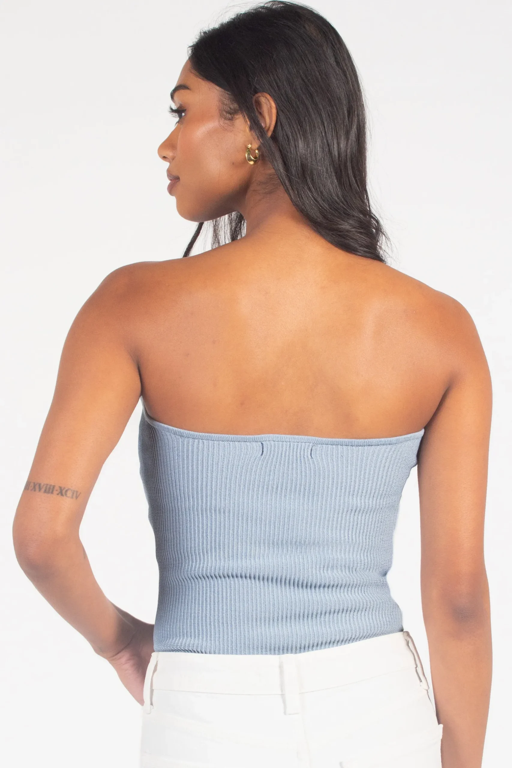 C'est Moi Ribbed Tube Top Hot