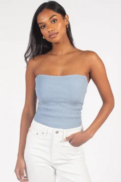 C'est Moi Ribbed Tube Top Hot