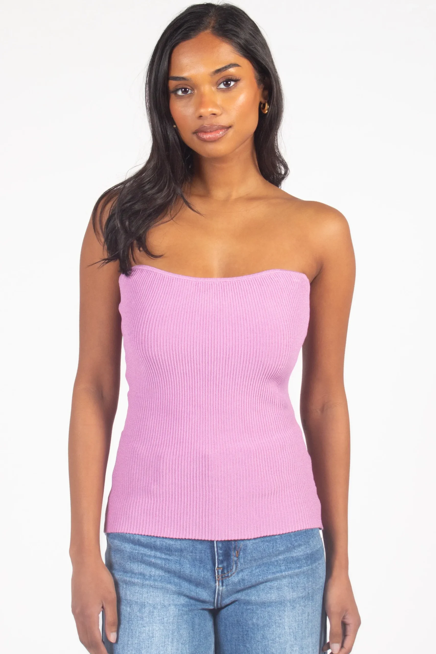C'est Moi Ribbed Tube Top Hot