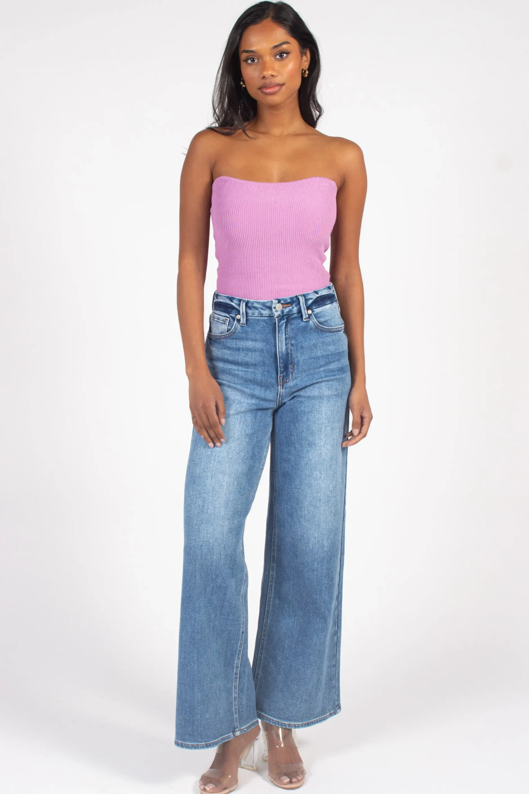 C'est Moi Ribbed Tube Top Hot
