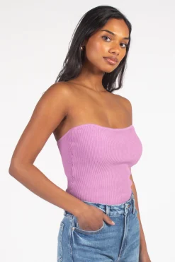C'est Moi Ribbed Tube Top Hot