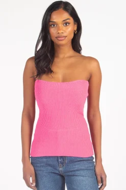 C'est Moi Ribbed Tube Top Hot