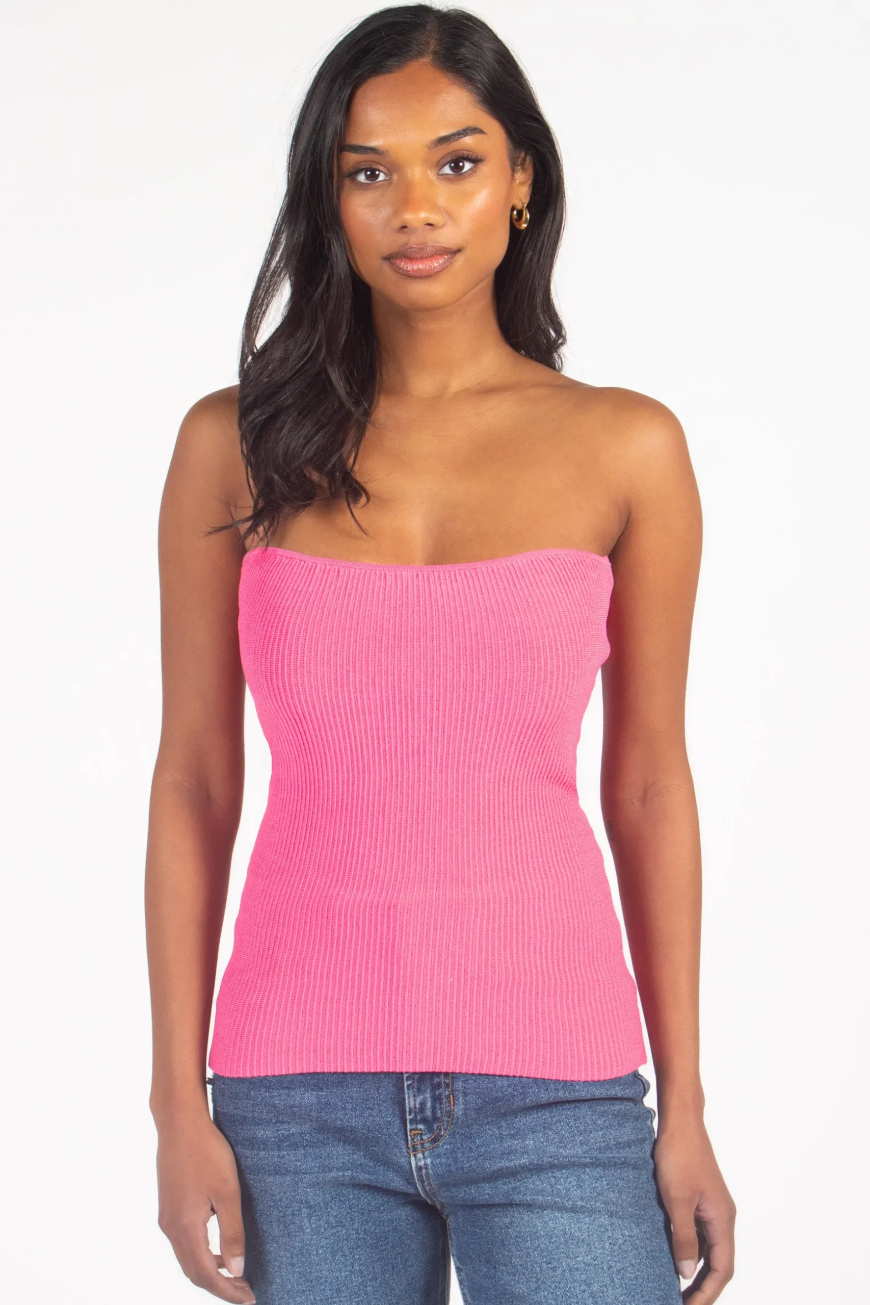 C'est Moi Ribbed Tube Top Hot