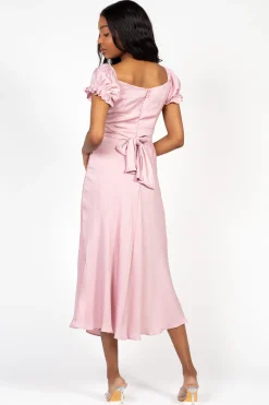Saints u0026 Secrets Cindy Satin Off-The-Shoulder Midi Dress Outlet