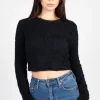HYFVE Clare Fuzzy Crop Sweater Hot