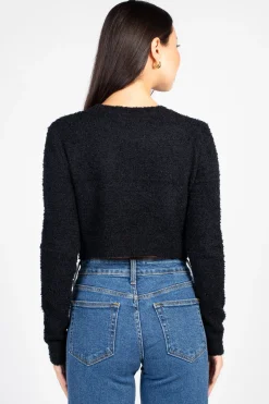 HYFVE Clare Fuzzy Crop Sweater Hot