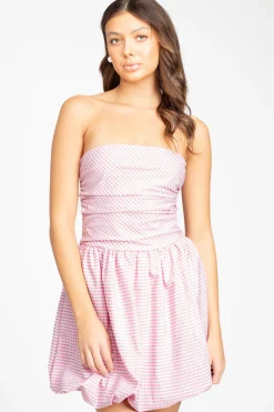 Illa Illa Clarissa Gingham Bubble Hem Mini Dress Discount