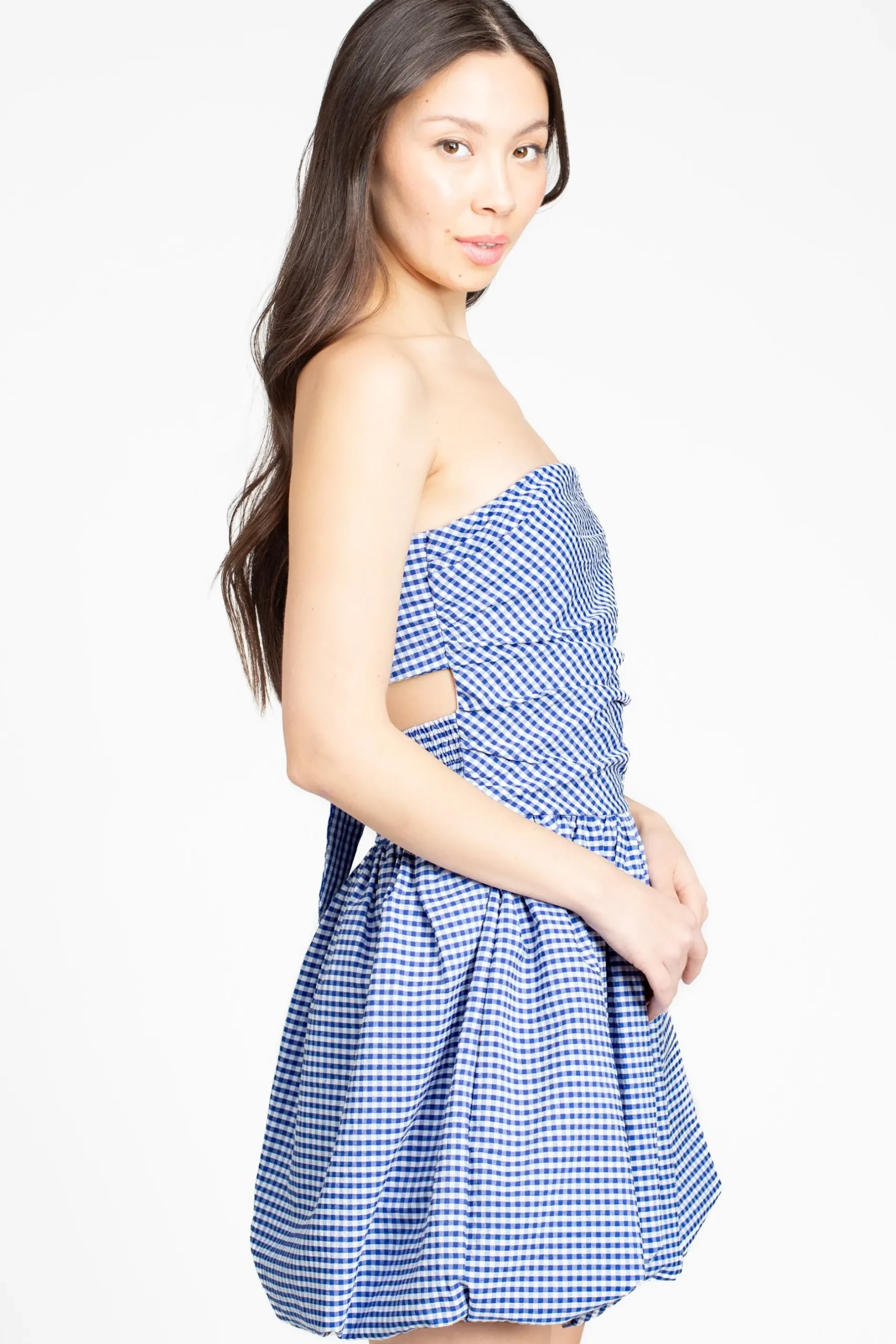 Illa Illa Clarissa Gingham Bubble Hem Mini Dress Discount