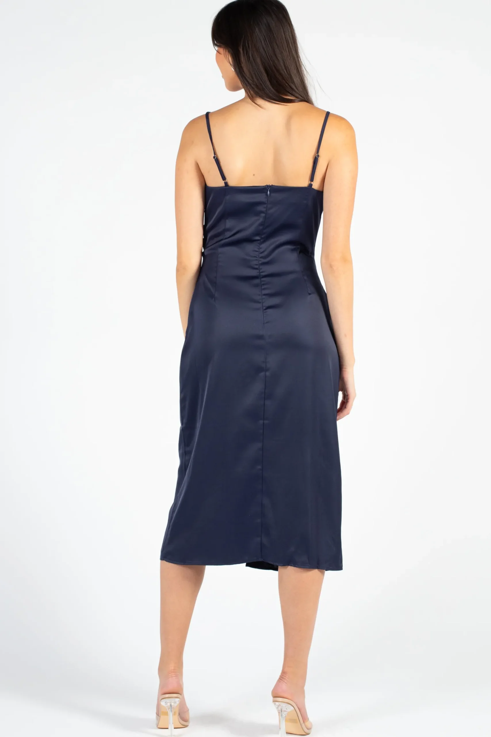 Inmod Deanna Satin Midi Slip Dress Fashion