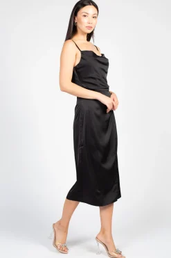 Inmod Deanna Satin Midi Slip Dress Fashion