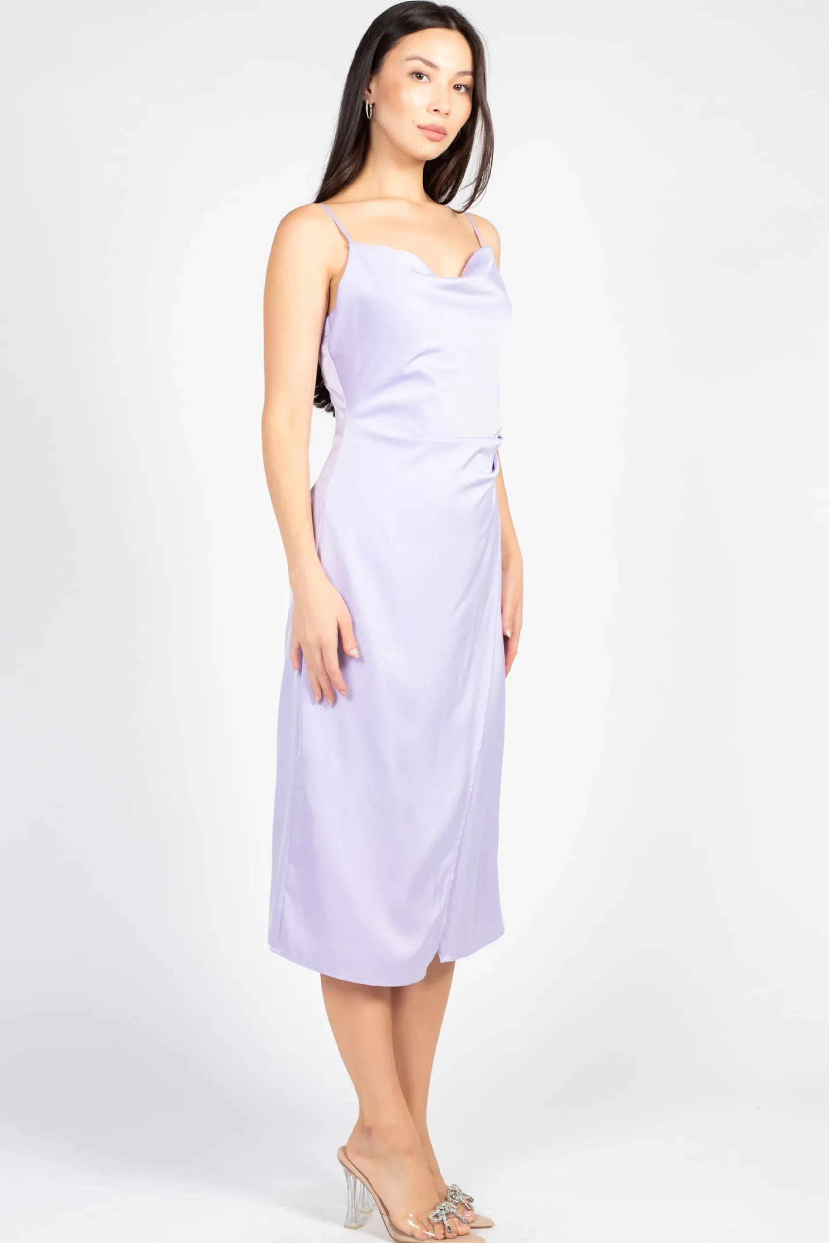 Inmod Deanna Satin Midi Slip Dress Fashion
