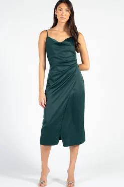Inmod Deanna Satin Midi Slip Dress Fashion