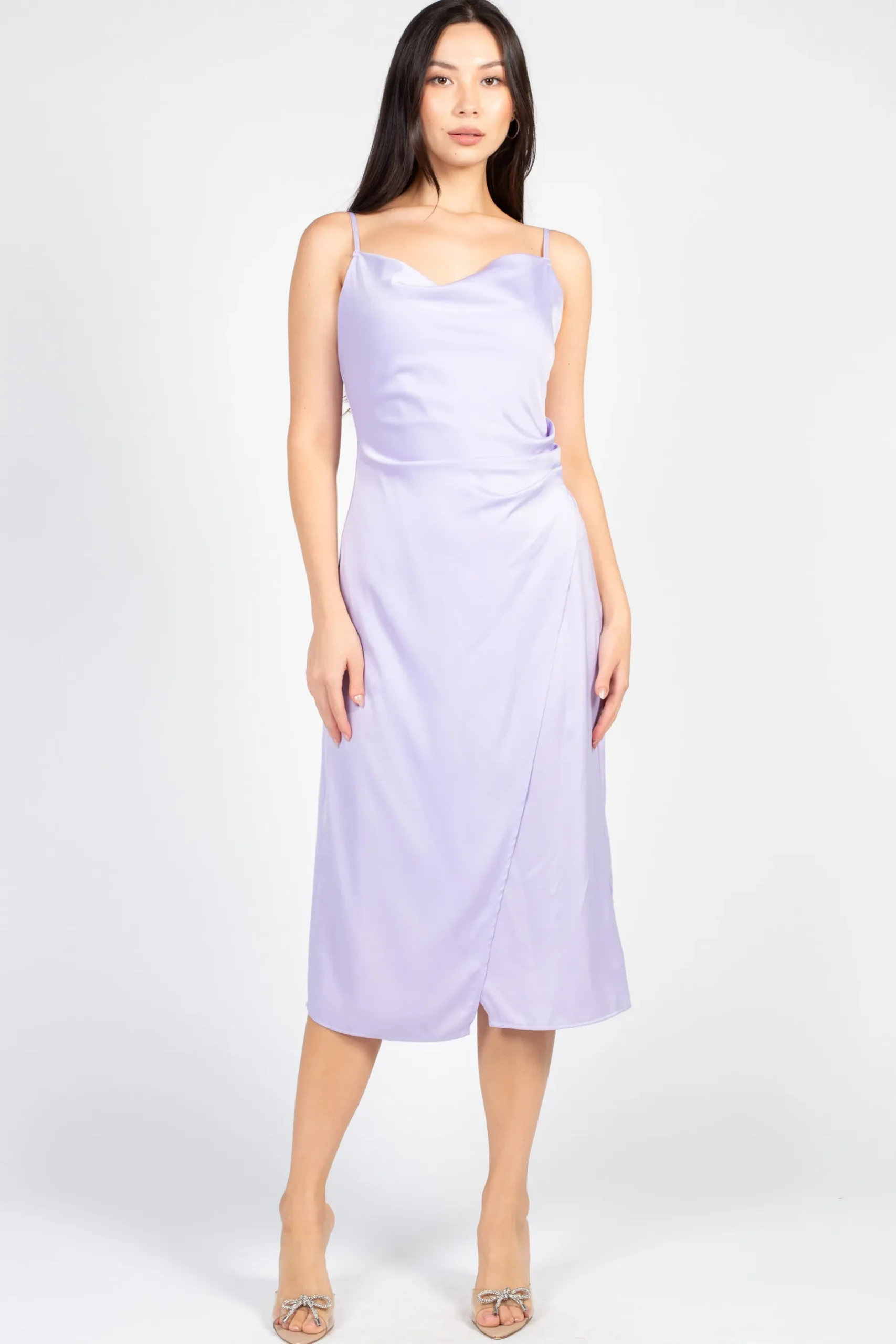Inmod Deanna Satin Midi Slip Dress Fashion