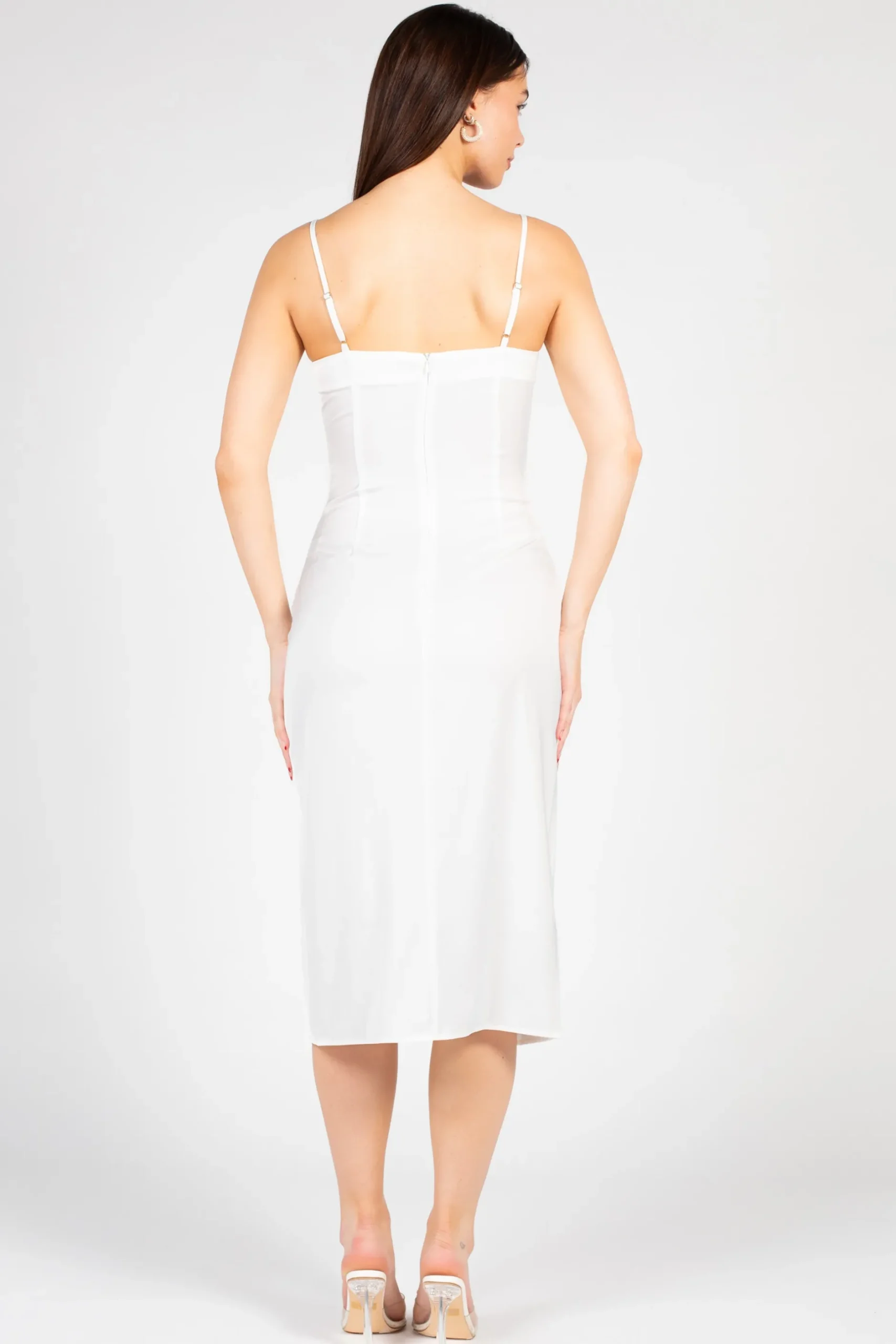 Inmod Deanna Satin Midi Slip Dress Fashion
