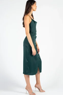 Inmod Deanna Satin Midi Slip Dress Fashion