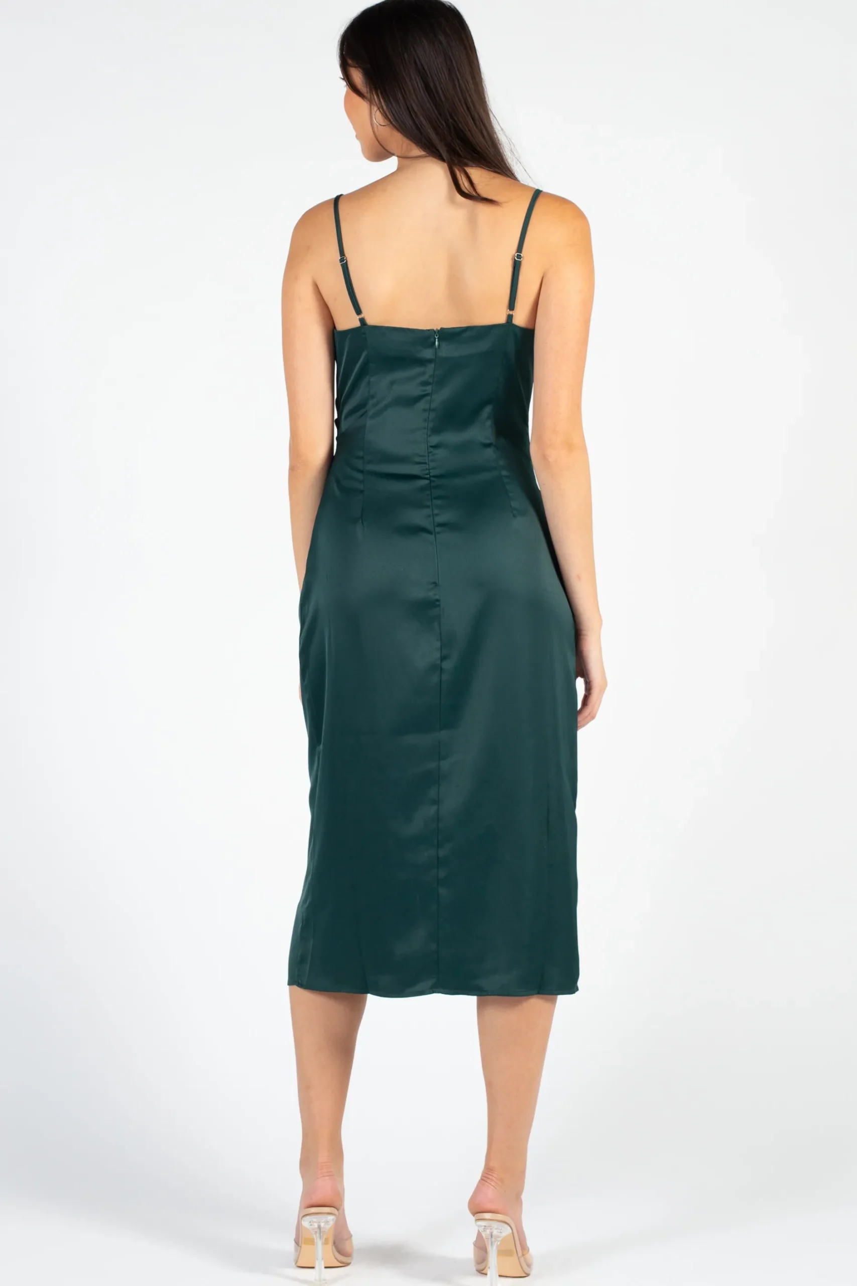 Inmod Deanna Satin Midi Slip Dress Fashion