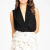 Chelsea Dorothea Sleeveless Drapey Chiffon Bodysuit Fashion