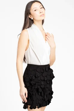 Chelsea Dorothea Sleeveless Drapey Chiffon Bodysuit Fashion