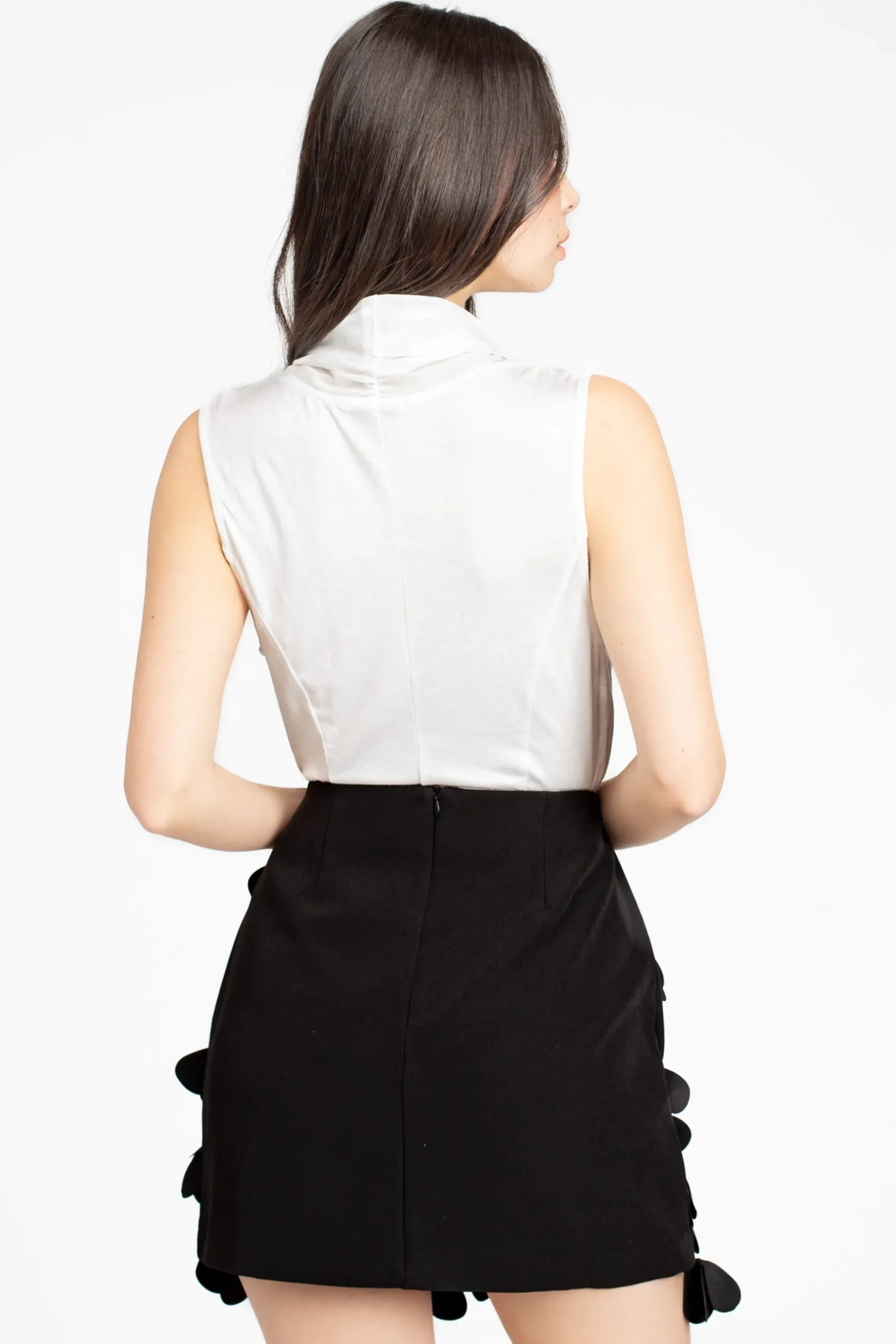 Chelsea Dorothea Sleeveless Drapey Chiffon Bodysuit Fashion
