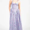 Mable Eleni Floral Midi Dress Blue Discount