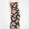 Dress Forum Elise Floral Ruched Maxi Dress Black Clearance