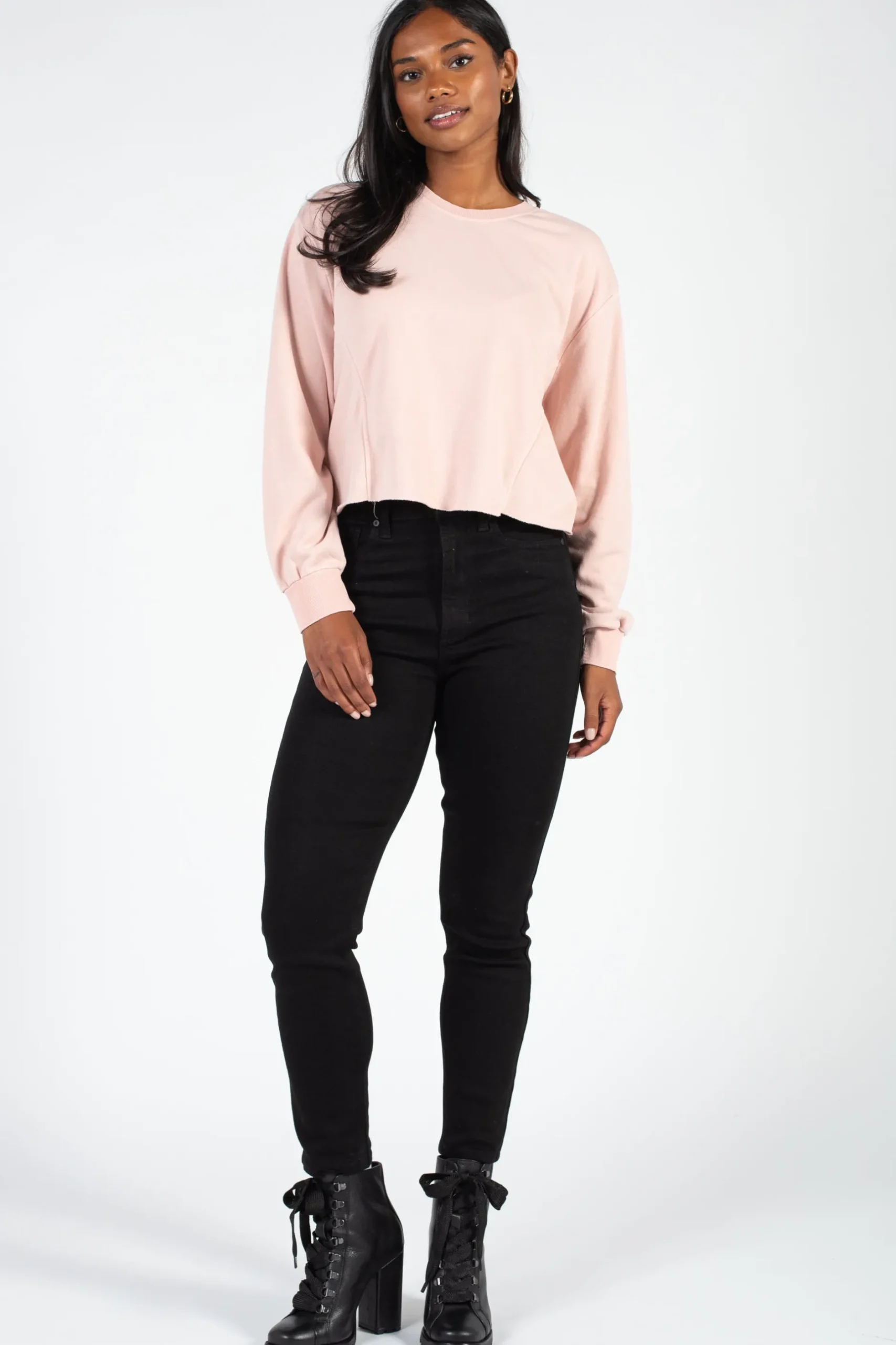 Double Zero Ember Raw Hem Sweatshirt Discount
